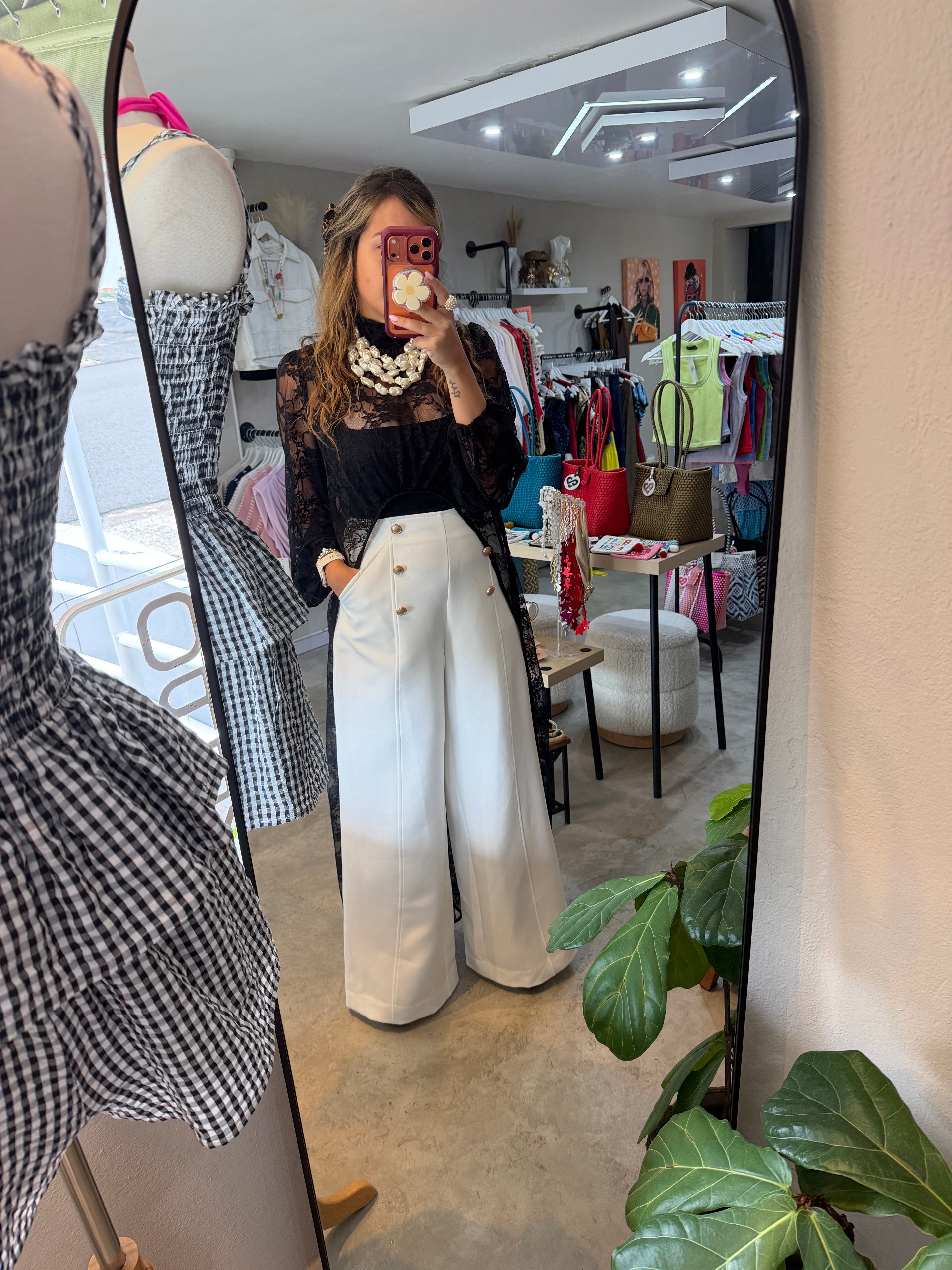 High low lace top