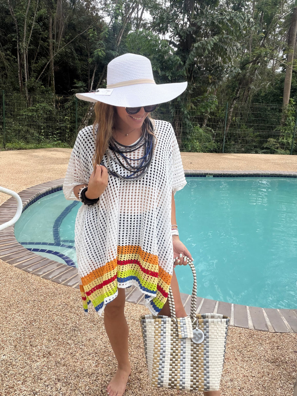 Striped knit coverups
