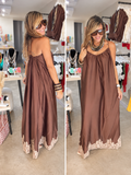Satin chocolate dress