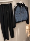 Denim contrast travel set