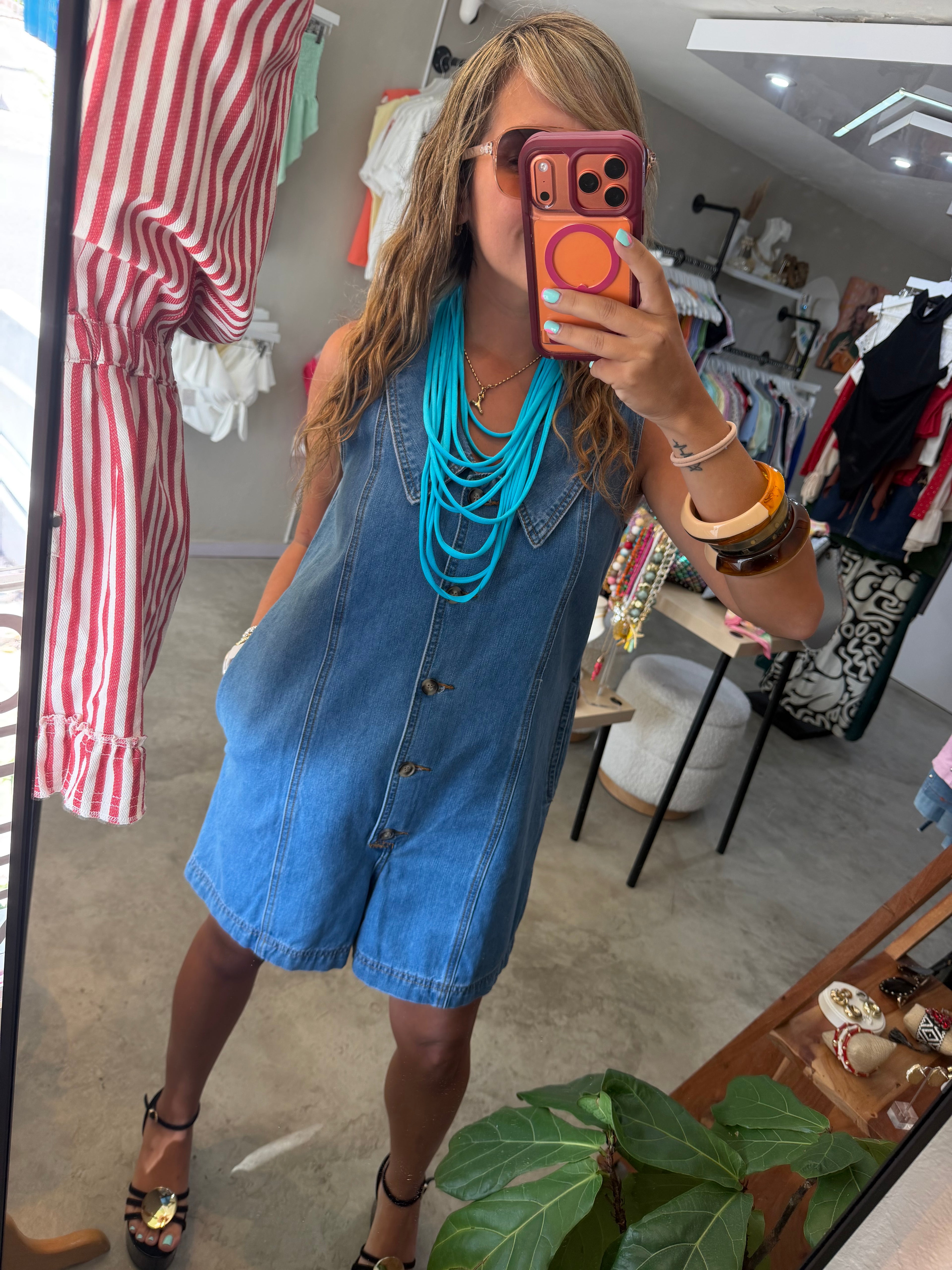 Denim Romper