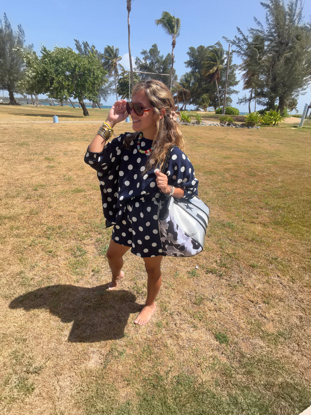 Polkadot navy set