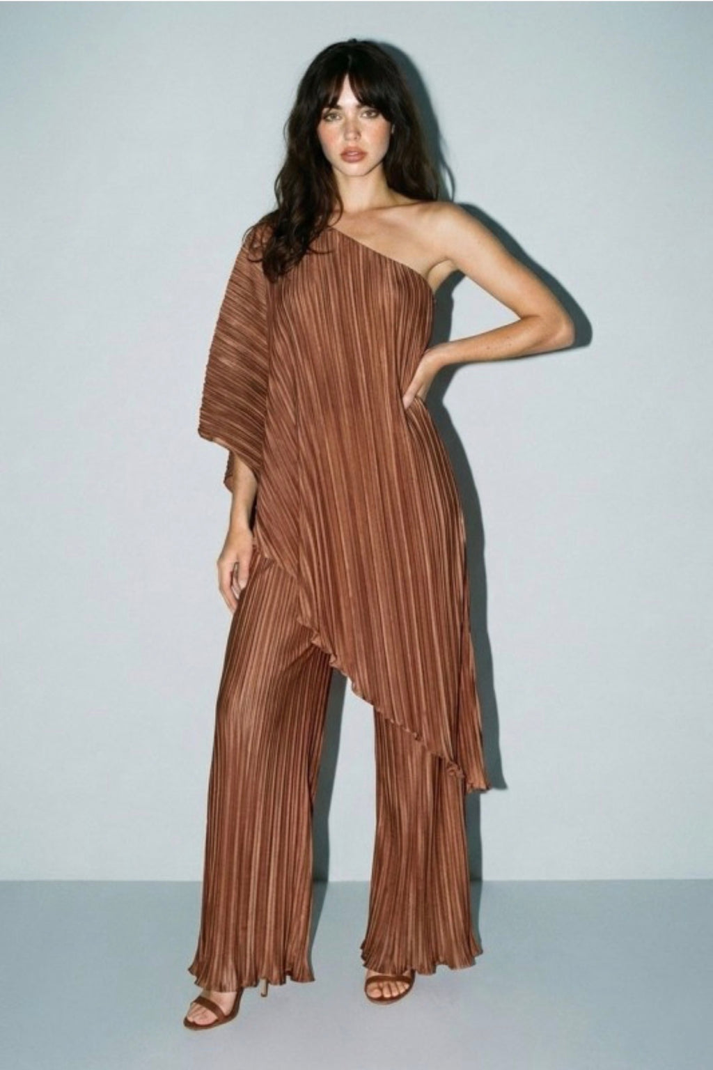 Pleated tunic and pant set