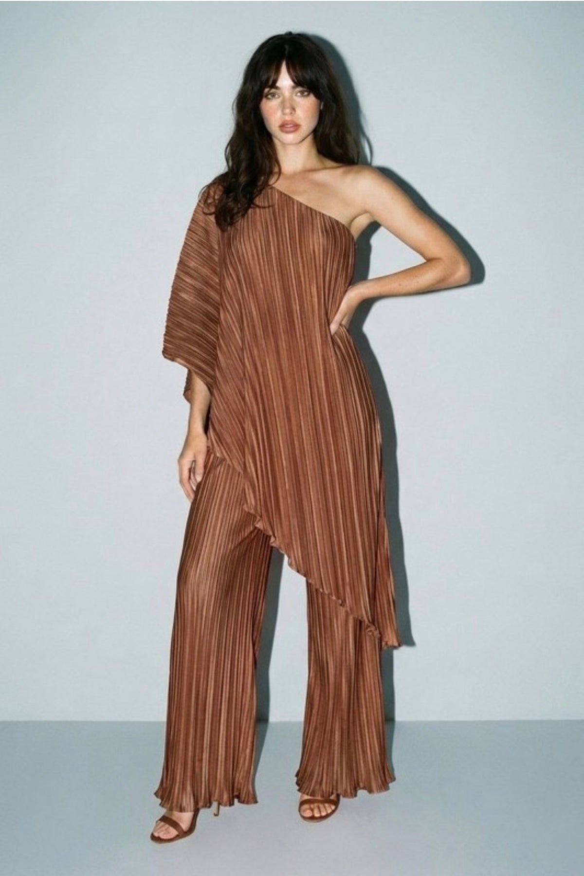 Pleated tunic and pant set