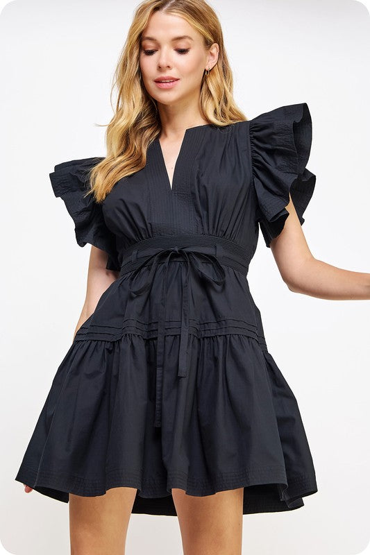 Poplin Black Dress