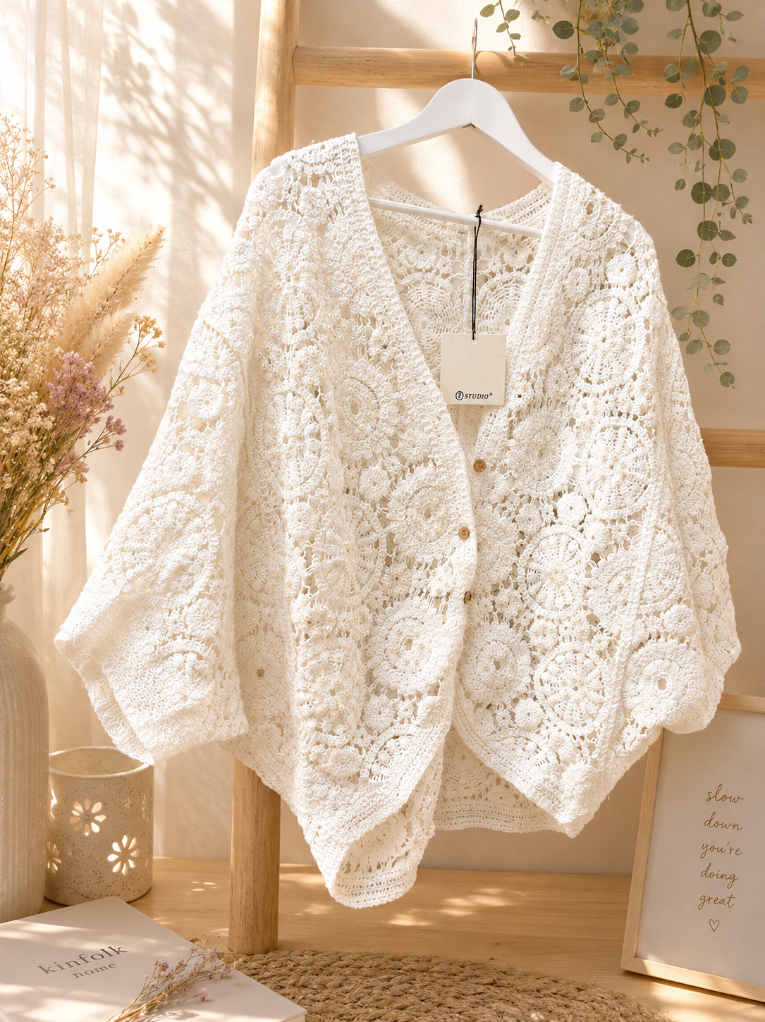 Italy pearl crochet top
