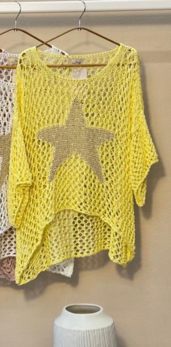 Star crochet sweater