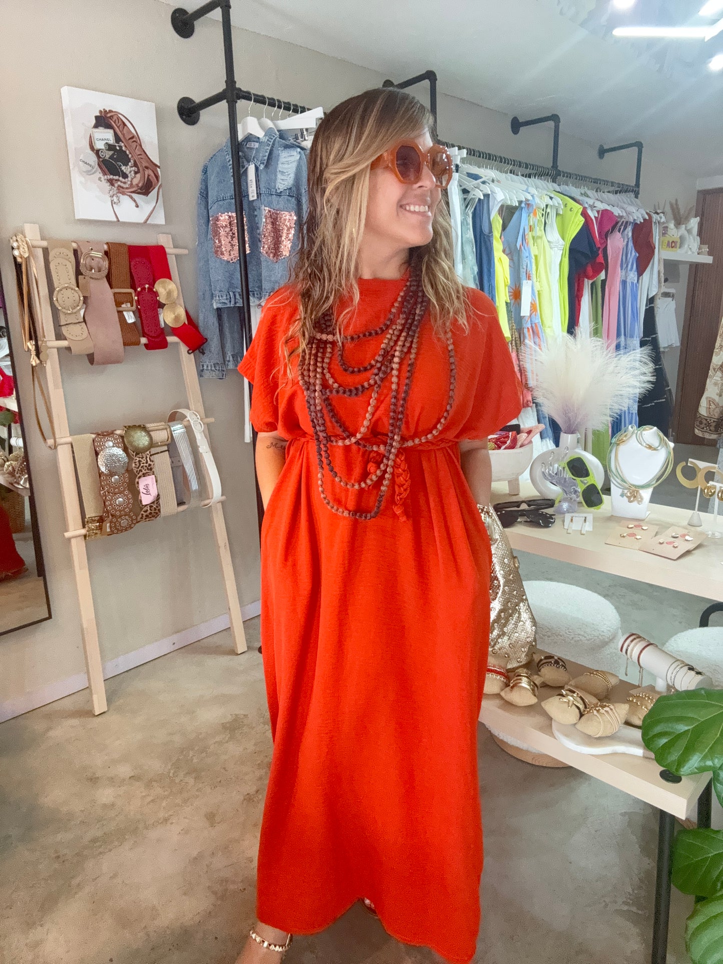 Terracota kimono dress
