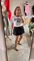 Black Bubble Trackline Skort