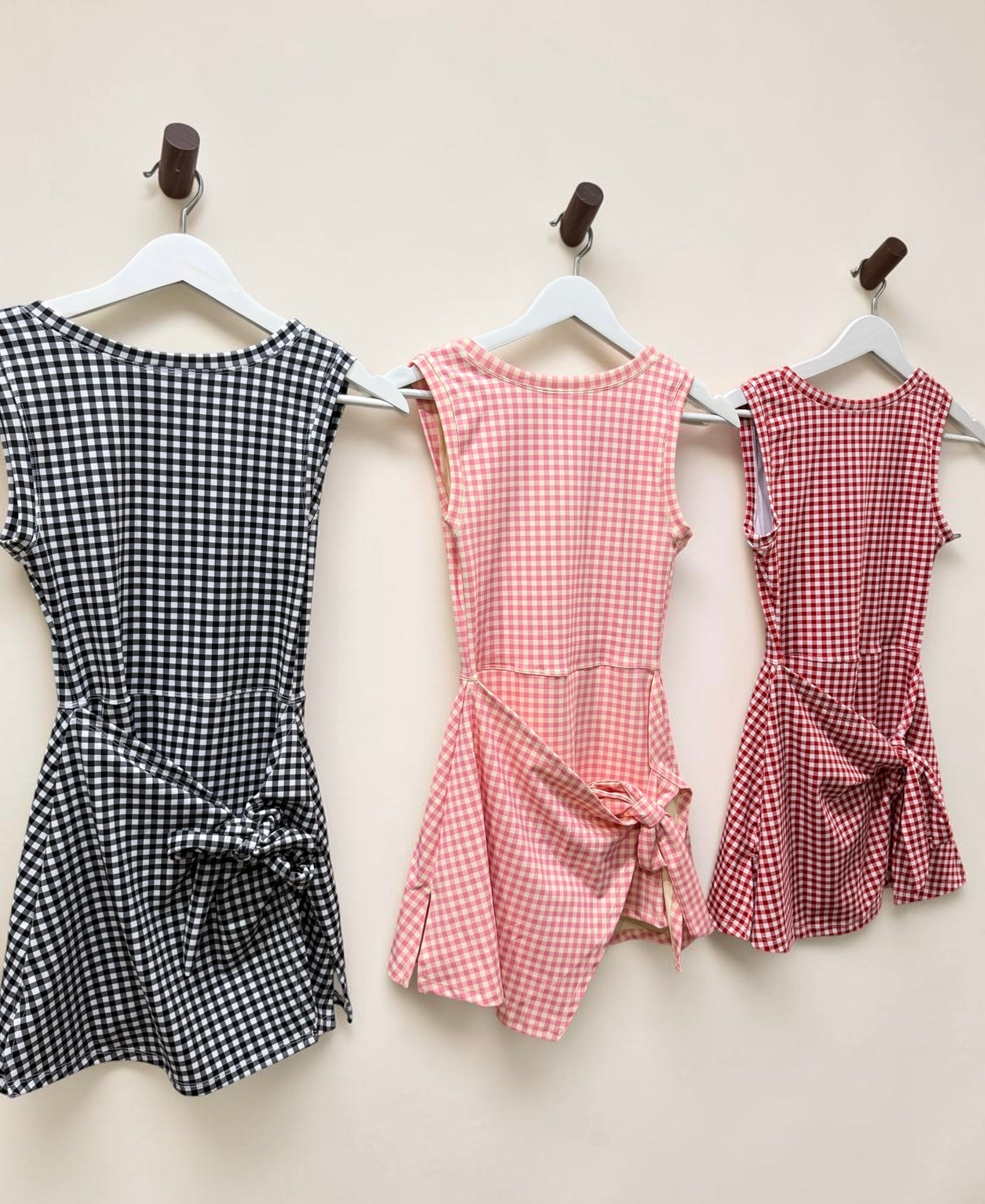 Red gingham romper