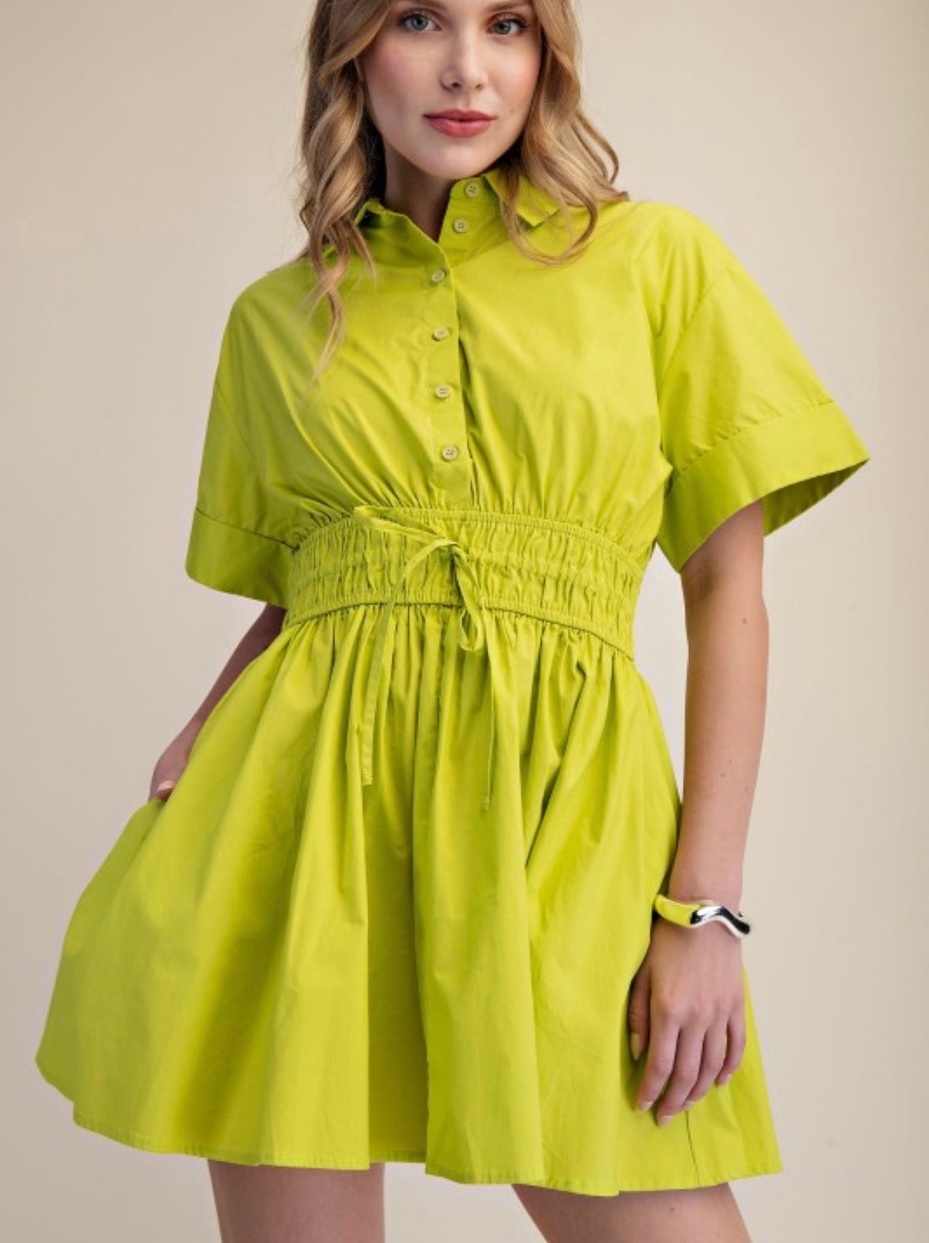 Apple green dress