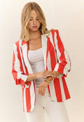 Vertical stripe blazer