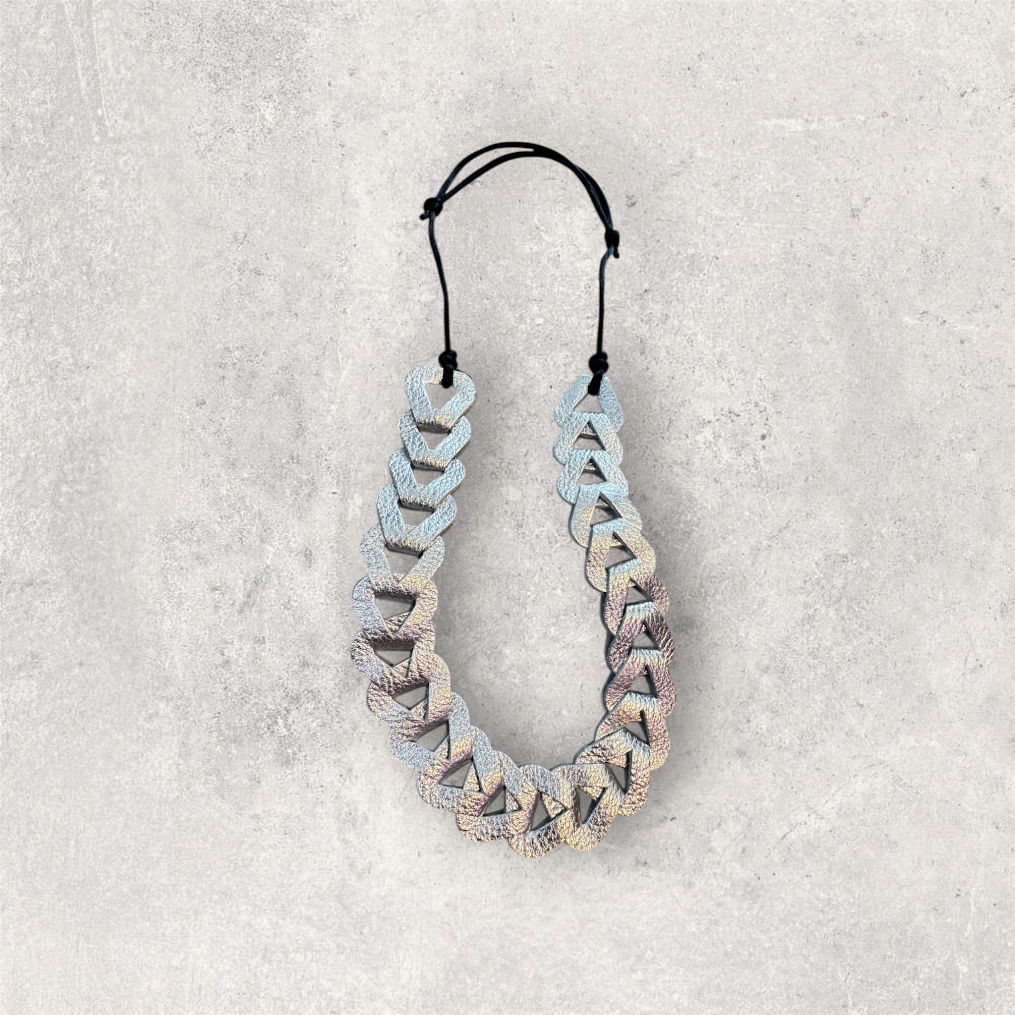 Chain leather necklace