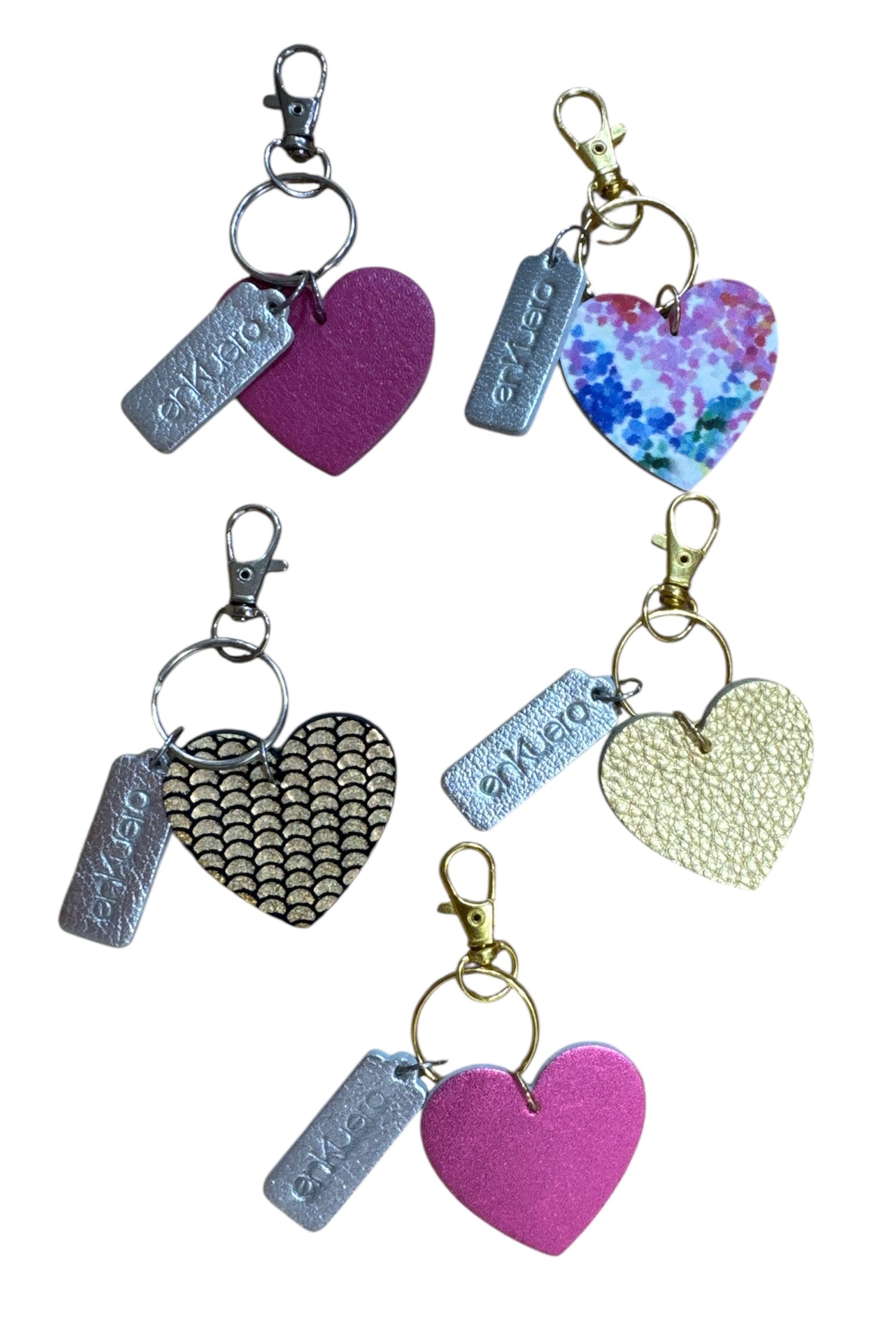 Heart leather keychain