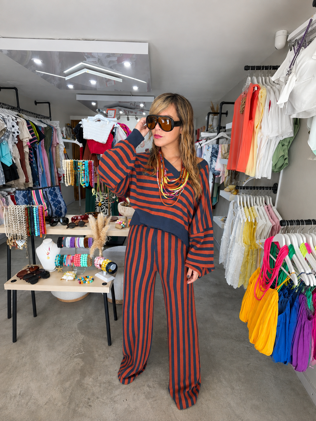 Stripe travel set