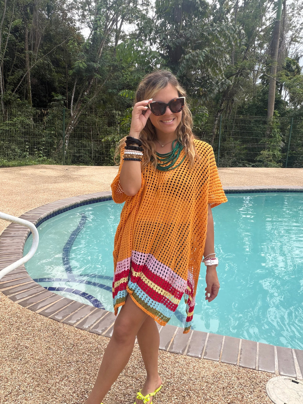 Striped knit coverups