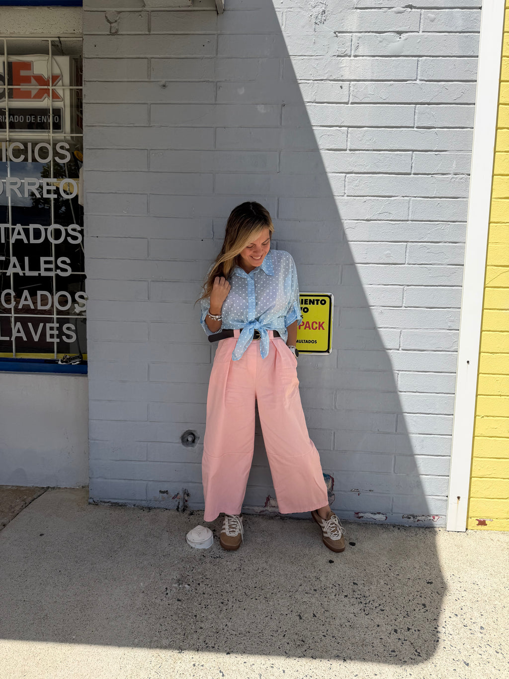 Ita polka dot button blouses