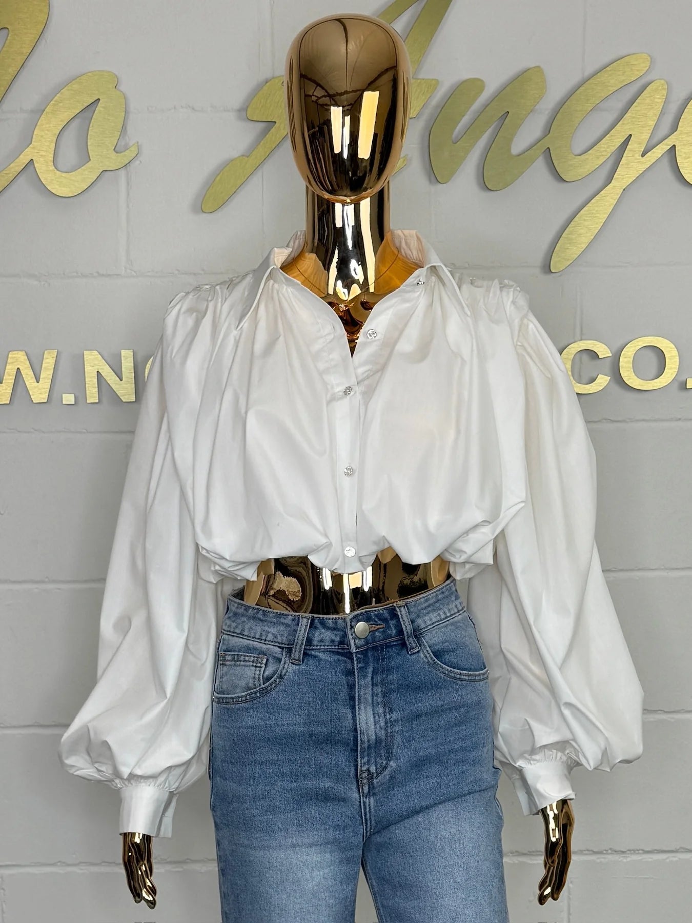 Long sleeve bubble blouse