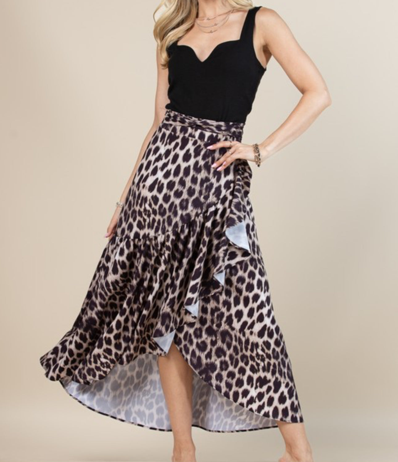 Animal Print Wrap Skirt