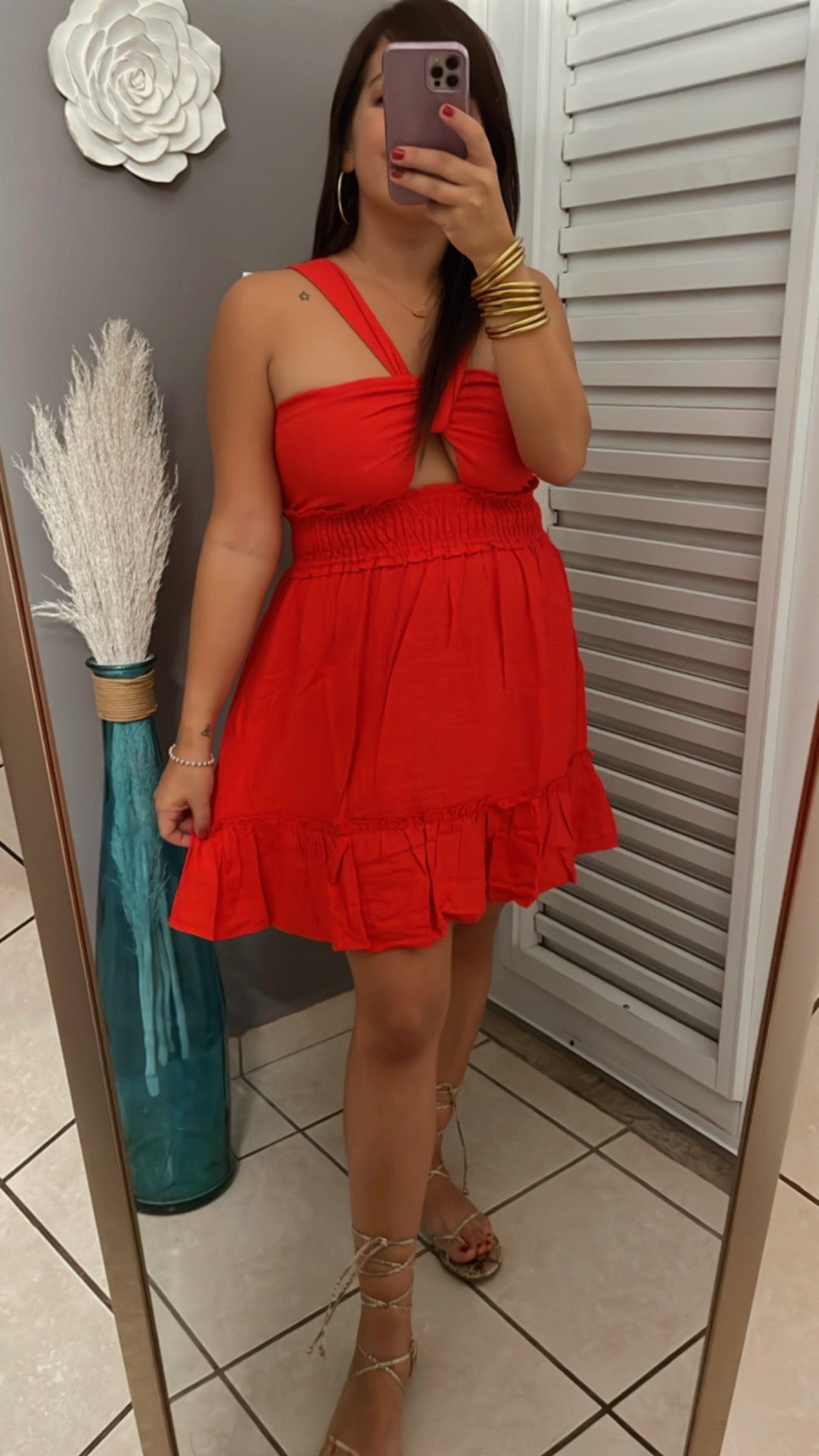 Red Ruffle Dress